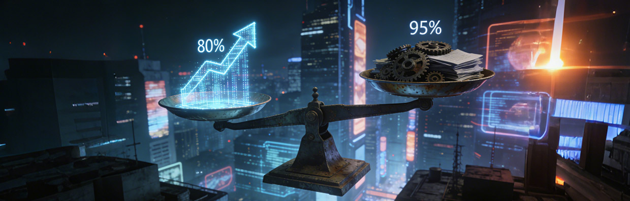 AI 生产力悖论：在 80% 效率提升宣称与 95% 零回报现实之间