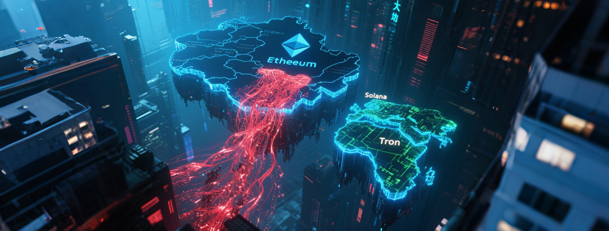 👑 稳定币版图重构：Solana与Tron崛起，挑战以太坊主导地位